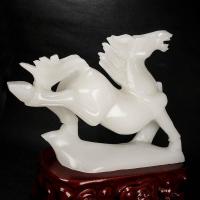 美帮汇马到成功玉石生肖马客厅玄关商铺办公室工艺品开业礼品摆件