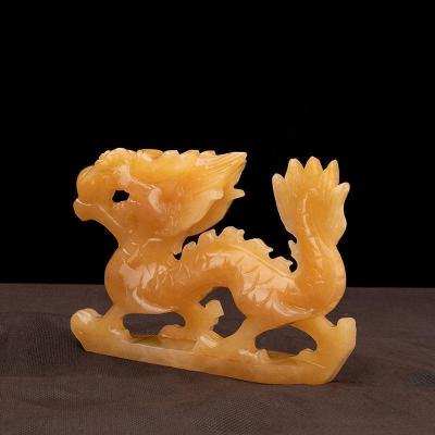 美帮汇玉石龙龙双龙戏珠家居客厅玄关装饰摆件工艺品