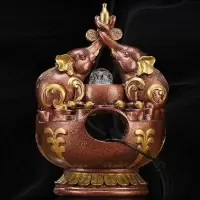 美帮汇流水大象摆件聚宝双象客厅创意装饰品店铺商场台面工艺品
