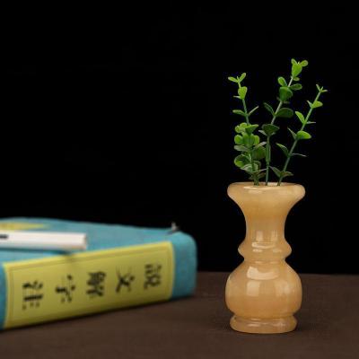 美帮汇玉石花瓶摆件个性客厅桌面创意时尚插花装饰佛前净瓶小号