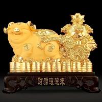 美帮汇生肖猪摆件金猪工艺品创意白菜客厅装饰品礼乔迁新居礼品