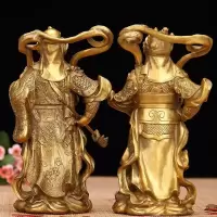 美帮汇铜关公摆件关公像韦陀铜像 武文佛像