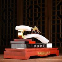 美帮汇琉璃玉如意玉石摆件客厅电视柜酒柜博古架装饰品乔迁新居礼品