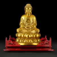 美帮汇铜佛像摆件铜如来佛三宝佛释迦牟尼阿弥陀佛药师佛神像摆设