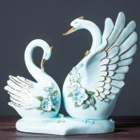 美帮汇天鹅摆件欧式家居家装饰品客厅新婚结婚酒柜创意电视柜