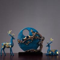 美帮汇欧式鹿玄关摆件家居客厅酒柜电视柜办公室桌面装饰品创意工艺品