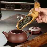 美帮汇老竹根茶勺茶匙功夫竹制手工竹子刻茶道配件六君子