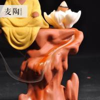 美帮汇紫砂陶瓷茶具配件茶宠茶玩香道 弥勒佛茶具茶盘干泡摆件