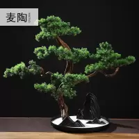美帮汇仿真新中式迎客松盆景绿植客厅酒店家居玄关装饰品样板间软装摆件