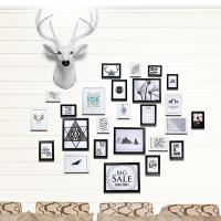 美帮汇欧式鹿头壁挂相框挂墙组合壁饰挂件酒吧理发店装饰墙面墙上装饰品