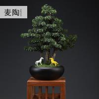 美帮汇仿真新中式迎客松盆景绿植客厅酒店家居玄关装饰品样板间软装摆件