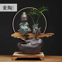 美帮汇创意客厅流水器喷泉加湿器轮办公室家居工艺摆件开业礼品