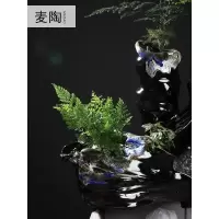 美帮汇创意流水器喷泉加湿器轮客厅办公室家居工艺摆件开业礼品