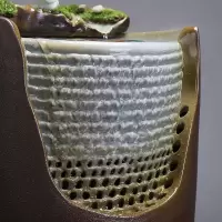 美帮汇流水器循环小型禅意家用陶瓷加湿器客厅办公室桌面喷泉摆件