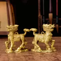 美帮汇踩八卦 铜铜装饰一对小号玄关阳台摆件