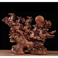 美帮汇十二生肖工艺品八骏雄风马摆件办公室装饰品摆设公司开业礼品大号