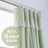 美帮汇免打孔安装窗帘成品卧室遮光飘窗短帘魔术贴出租房遮阳布