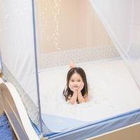 美帮汇防宝宝床 三开拉链加高儿童蚊帐包床笠 宝宝防摔蚊帐