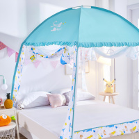 美帮汇蒙古包1.5m床1.8米家用儿童蚊帐防摔三开支架加厚纹账新款