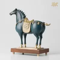 美帮汇全铜摆件《唐马之二》铜工艺品 家居饰品 礼品 摆件