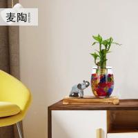 美帮汇创意哥窑陶瓷花盆室内家用桌面菖蒲袖珍椰子植物装饰品盆栽摆件