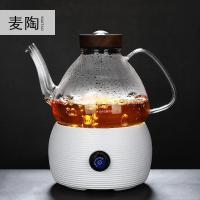 美帮汇手工耐热锤纹玻璃茶壶侧把煮茶壶泡茶壶泡茶具白陶烧水电陶炉茶炉