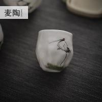 美帮汇景德镇手绘图案功夫茶杯 陶瓷品茗杯白瓷茶具小茶杯个人单杯