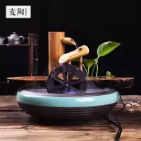 美帮汇流水器雾化摆件陶瓷盆景加湿器室内客厅花盆花插绿萝多肉花盆