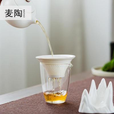 美帮汇简约九色鹿玉瓷茶滤 创意陶瓷茶水过滤器茶道配件白瓷茶漏