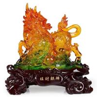 美帮汇摆件玉石一对琉璃客厅办公司运工艺品摆设礼品