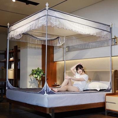 美帮汇新款蚊帐防摔三开蒙古包拉链坐床式1.5米1.8m床家用加厚加密1.2