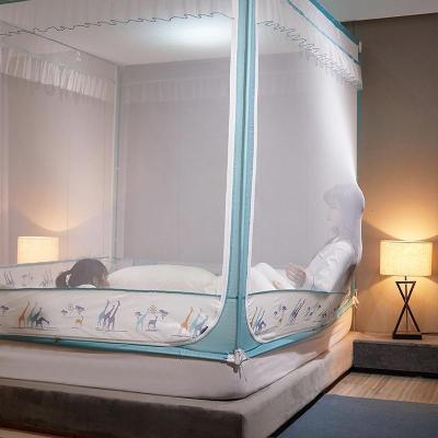 美帮汇夏季蚊帐1.8m床家用免安装 1.5m床蒙古包防摔儿童全封闭拉链式2米