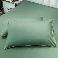 美帮汇刺绣全棉四件套欧式全棉素色被套床单床笠三件套床上用品北欧风4