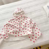美帮汇全棉六层纱布儿童披肩连帽浴巾全棉浴袍斗篷婴幼儿宝宝包被盖毯