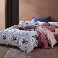 美帮汇家纺60支全棉四件套全棉缎纹床上用品高密床单被套紫蝶翩翩