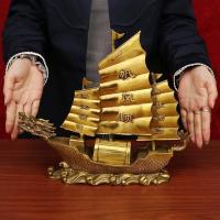 美帮汇铜一帆风顺龙头帆船摆件 客厅办公室桌面装饰品电视柜摆件