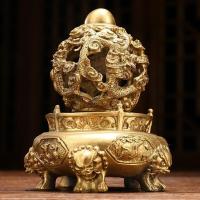 美帮汇铜龙转乾坤鼎摆件 九龙戏珠办公室摆件
