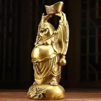 美帮汇铜弥勒佛摆件举元宝佛弥勒佛像笑佛玄关柜台家里供奉
