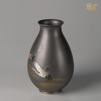 美帮汇全铜摆件《高冈铜器之翔鹤》铜工艺品 家居饰品花瓶