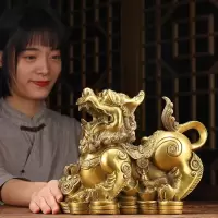 美帮汇铜貔貅摆件铜皮丘一对家居阵