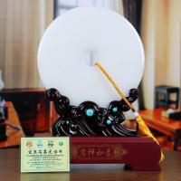 美帮汇平安扣摆件玉石大号青玉石客厅玄关酒柜装饰乔迁新居办公室内摆设