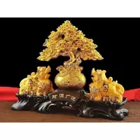 美帮汇貔貅摆件一对发财树摇钱财源广进客厅摆设开业乔迁送礼品
