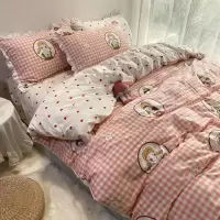 美帮汇风全棉全棉四件套小清新韩式床上用品宿舍床单三件套儿童被套4