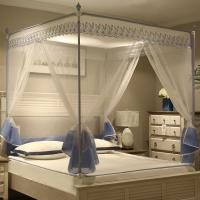 美帮汇新款蚊帐儿童防摔拉链支架1.5m蒙古包1.8m床家用三开公主蚊帐2