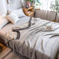 美帮汇夏季毛巾被全棉纱布盖毯儿童双单人空调薄被学生午睡沙发毯