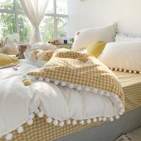 美帮汇款小清新全棉全棉水洗棉四件套少女心公主风床单被套床上用品