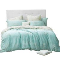 美帮汇家纺天丝套件素雅田园风天青莜苒天丝四件套