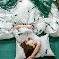 美帮汇60支长绒棉印花四件套全棉小清新春季床上用品床单被套田园风全棉