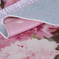 美帮汇[粉色牡丹]彩绘席子水牛皮凉席1.35米1.5米1.8米三件套头层