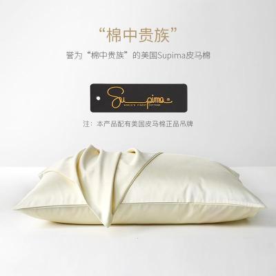 美帮汇100支全棉枕套一对装酒店全棉贡缎夏季枕头套单人枕用